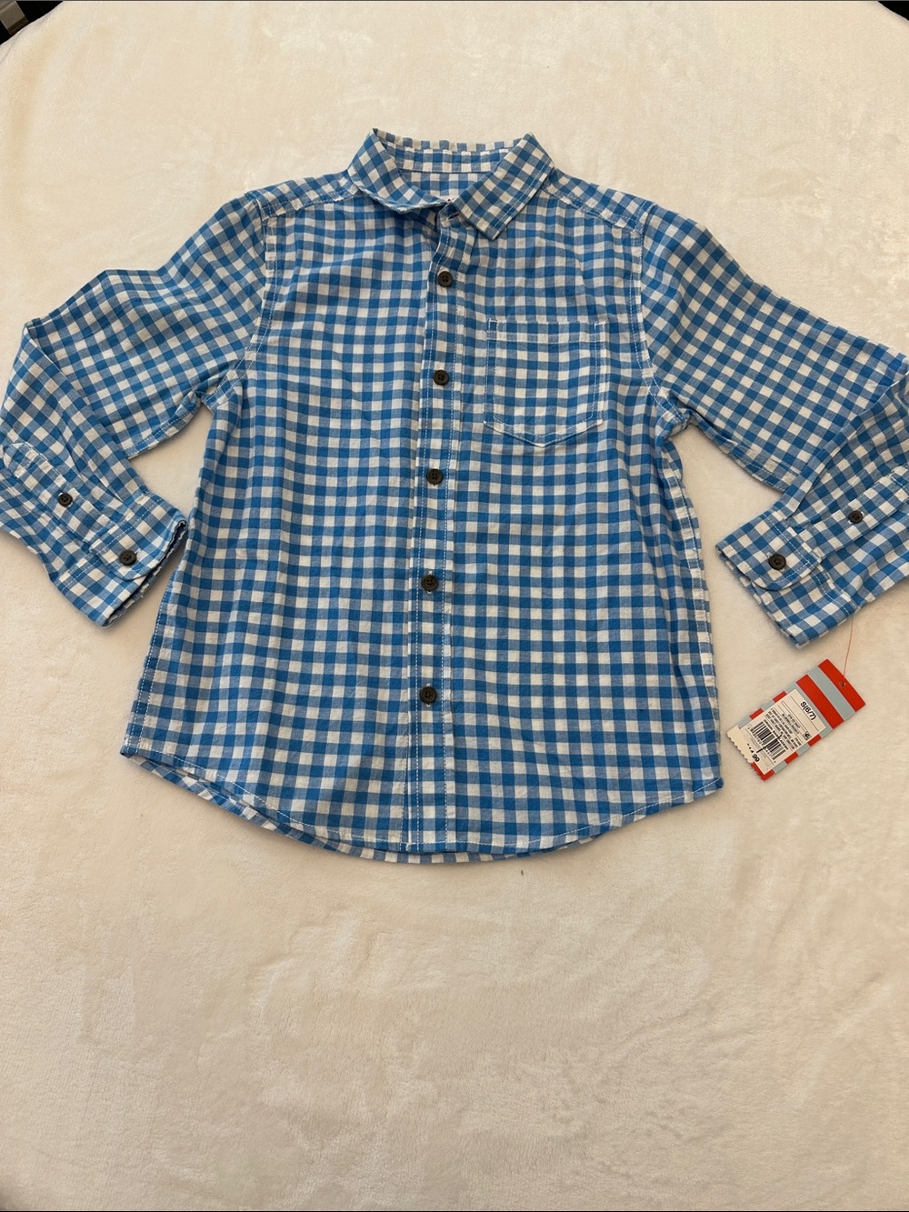 Cat & Jack Blue Gingham Button-Down Shirt